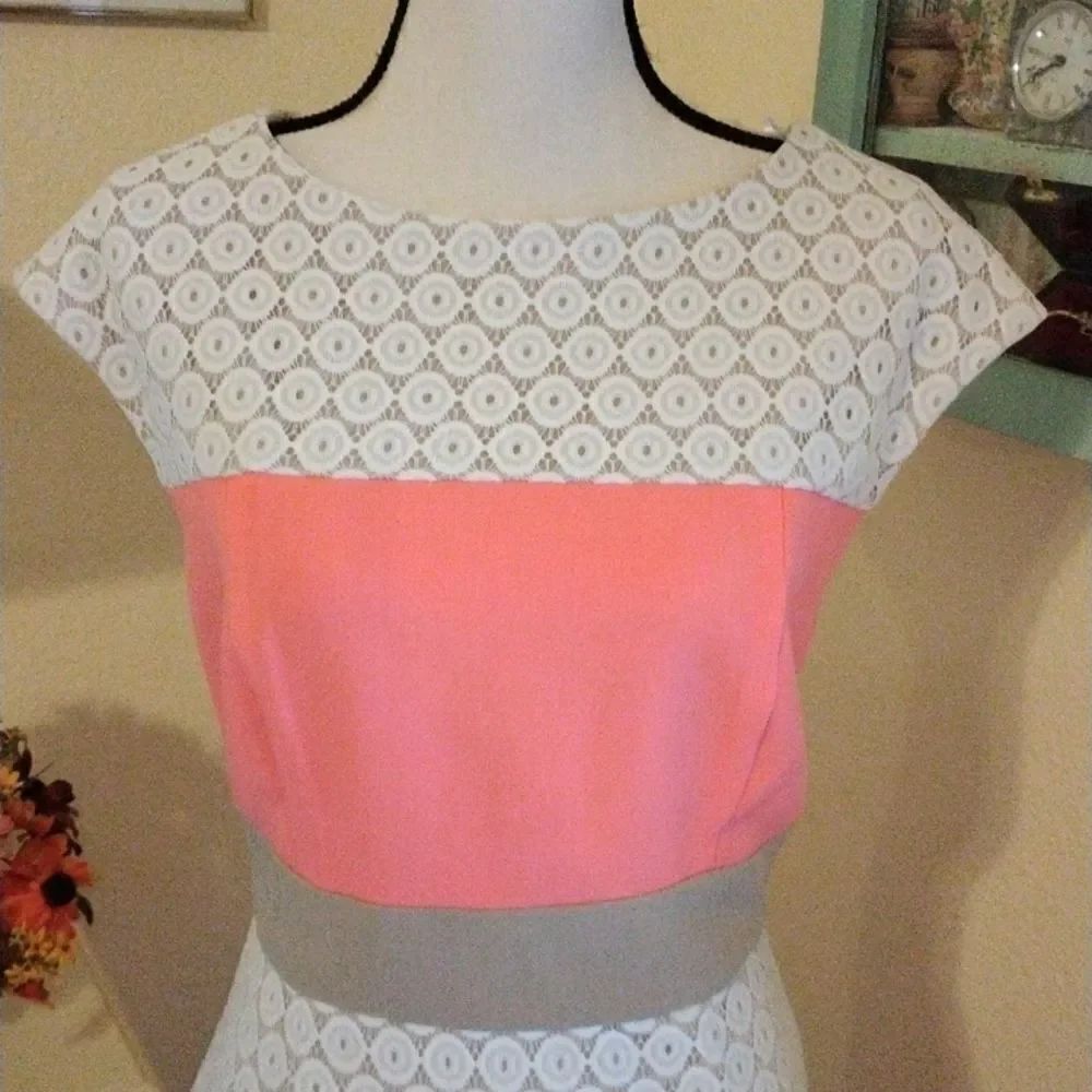 Studio One Colorblock Lace Dress - Picture 2 of 11